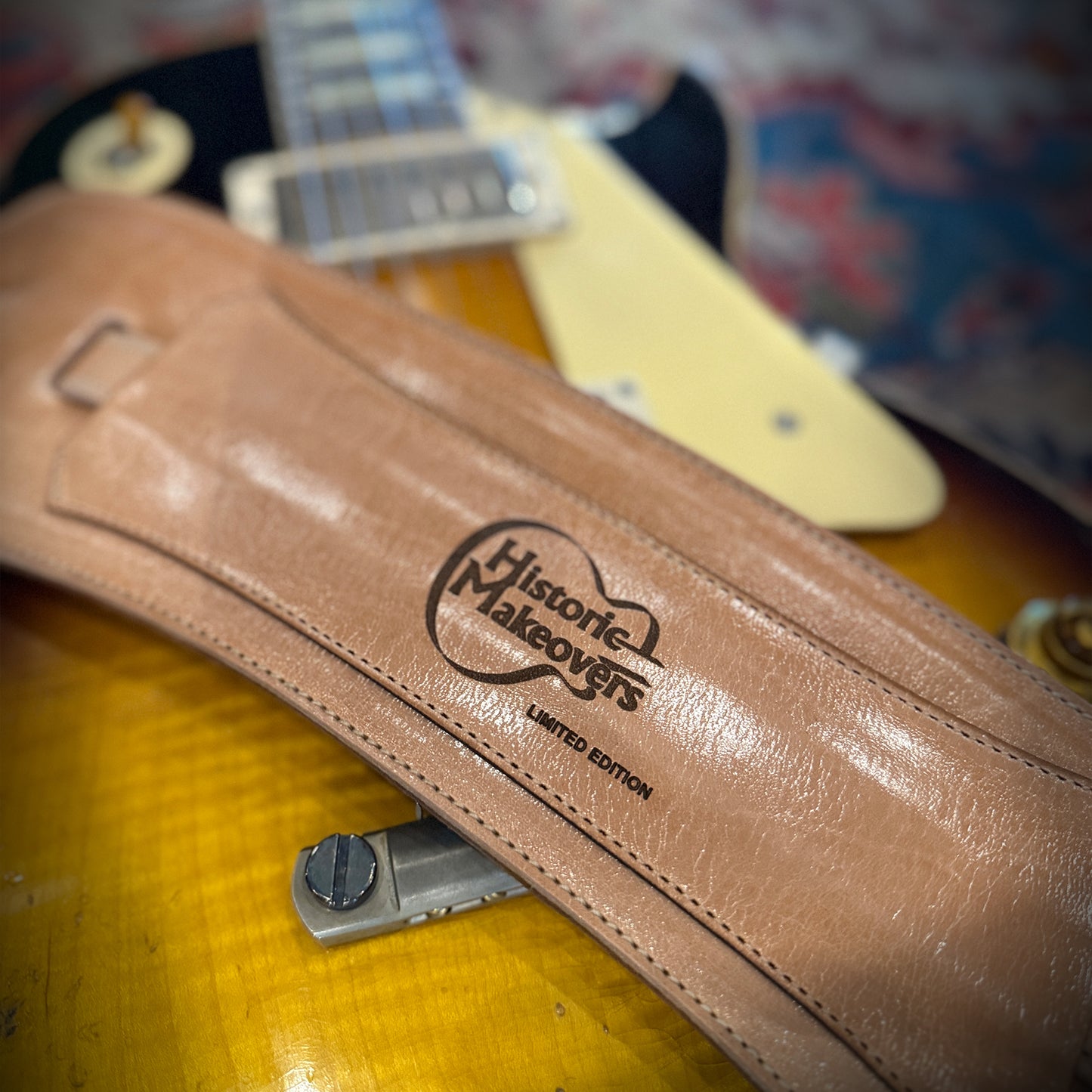 Pre-Order | Blue Bell x Historic Makeovers Limited Editon Leather Guitars Strap with pad