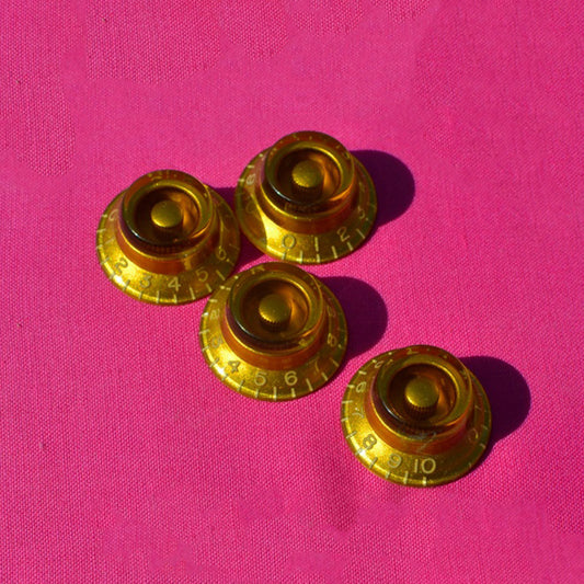 Les Paul Amber Bonnet Control Knobs